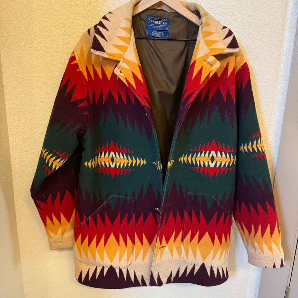 Pendleton Woolen Mills Lined Wool Jacket Geronimo Pattern Men’s Large